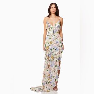 Elliatt Cosima Asymmetrical Gown in Florals